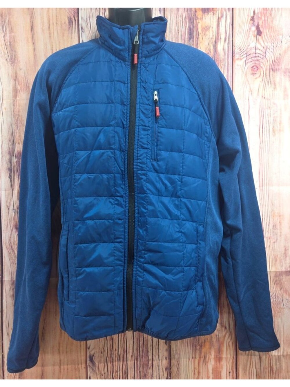 Orvis Mens Quilted Blue Full Zip Hybrid Jacket XL